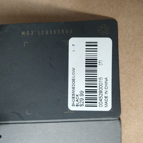 New with Tags, Forever 21 Black Wedge Sandals with Silver Buckles in size 7 - Picture 6 of 11